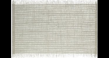 Secret de Gourmet Jute tafel placemat - lichtgrijs - 45 x 30 cm - Onderleggers - met rafels