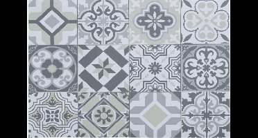 Rechthoekige placemat mozaiek grijs - vinyl - 45 x 30 cm - Onderleggers