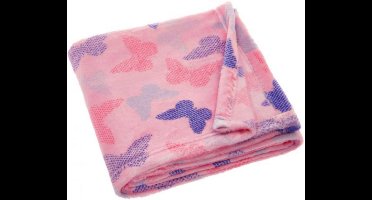Playshoes - Fleece - Deken - Vlinders - Roze - 75x100cm