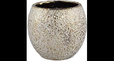 PTMD Bloempot Sunia - 17x17x15 cm - Keramiek - Goud
