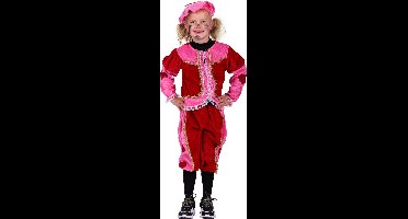 Kinder Pietenkostuum Olivenza roze-rood - Maat 116/128 - Piet kostuum kinderen