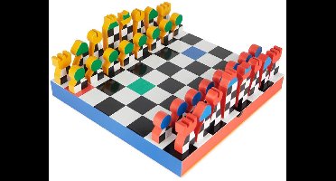Merkloos Houten Schaakspel - Kleurrijk Design