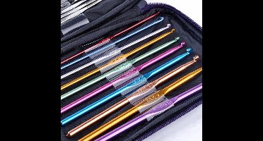 Scoby - Haaknaaldenset - Haken - Crochet Kit - 22-delig - Inclusief etui - Meerkleurig