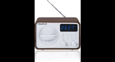 Draagbare radio met Bluetooth en USB BLAUPUNKT PP7BT, kleur: bruin hout/wit