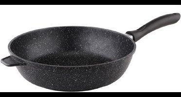 HI Aluminium koekenpan met anti aanbaklaag - D28 x H7.5 cm - bakpannen - koekenpannen - zwart