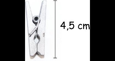 Houten Kerst knijper wasknijpers Wenskaart - zilver 4,5 cm - 200 stuks