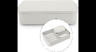Brabantia Make & Take Bento Lunchbox/Broodtrommel - incl Bentobox - Large - Kunststof - Light Grey