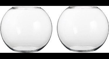 Mica Decorations Bolvaas/komvaas - 2x - glas - vissenkom - H40 cm