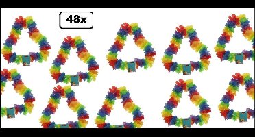 48x Dikke/volle hawai kransen regenboog bont - hawai krans hawaii slinger tropical thema feest festival