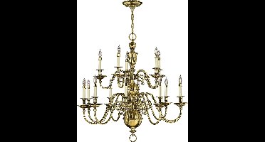 Bohemian Kroonluchter - Steady Lighting - Glas - Bohemian - E27 - L: 66.7cm - Voor Binnen - Woonkamer - Eetkamer - Caramel