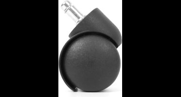5x Workliving Bureaustoelwielen 11mm/50mm - Harde wielen - Zachte vloeren - PP Ongeremd