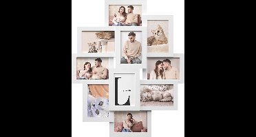 Hoppa! fotolijstcollage voor 10 foto's, elk 10 x 15 cm (4" x 6"), wit