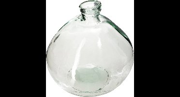 Atmosphera bloemenvaas Genua - Organische bol fles vorm - helder transparant - glas - 33 x 32 cm