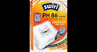 Swirl PH86 PH96 stofzuigerzakken - 4 stuks + 1 filter - Geschikt voor Philips AEG Electrolux S-Bag - nr. FC8021/03 - FC8021/05 - GR201S - GR201SM