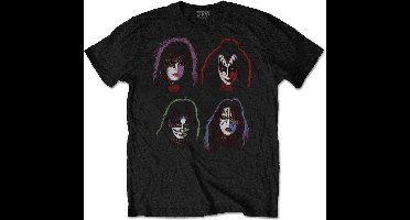 Kiss Heren Tshirt -M- Faces Zwart