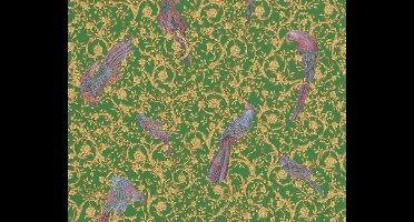 KLASSIEK PARADIJSVOGEL BEHANG - Groen Violet Goud - AS Creation Versace 4