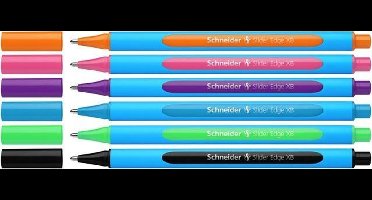 Schneider balpen - Slider Edge - penpunt XB 1,4mm - assorti 6 stuks - S-152276
