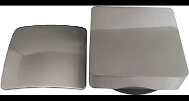 Wiesbaden Set Knop/Plug Badoverloopcomb. +Vulfunctie Vierkant Geborsteld Staal