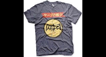 DC Comics Batman Heren Tshirt -M- Japanese Retro Logo Blauw