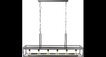 Giga Meubel Hanglamp Decorate - Zwart Metaal - 6-Lichts - 160x28x150cm