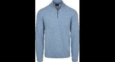 Steppin' Out Half Zip Trui Merinowol Lichtblauw - Maat S - Heren - Pullovers