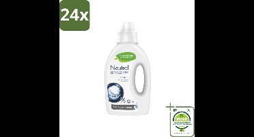 Neutral Vloeibaar Wasmiddel Zwart 20 Wasbeurten 1 liter - Voordeelverpakking - 24 stuks - Donkere was - Zwart was