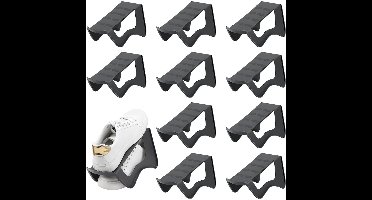 GELLDG Schoenrek - 10 Stuks - Dubbellaags Schuhorganizer - 24x11x13,5cm - Rutschvast en Plaatsbesparend - Geschikt voor Sneakers, Sandalen en Meer - Kunststof - Complete Set voor Kast of Schoenenkast