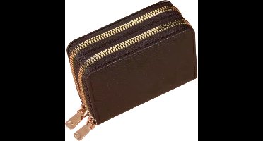 Scoby - Portemonnee - Kleine Wallet - Pasjeshouder - Rits Portemonnee - PU Leer - 11x8CM - Bruin