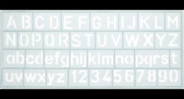 Westcott sjabloon - cijfers en letters 10mm hoog - 148X65mm - transparant - AC-E10610