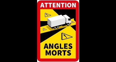 50x Angles Morts Sticker VW – Dode Hoek Label 25x17 cm – Vinyl Veiligheidssticker Vrachtwagen & Bedrijfswagen I ISO 7010