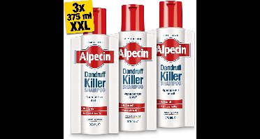 Alpecin Dandruff Killer Anti Roos Shampoo 3x 375ml | Effectief verwijdert en voorkomt roos | Haarverzorging voor mannen Made in Germany
