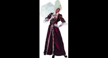 Markiezin taft jurk middeleeuwen bordeaux Maat 46