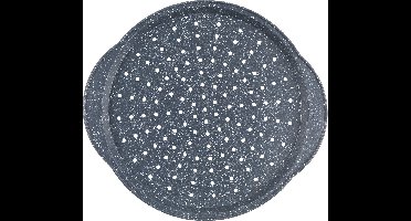 Russell Hobbs RH01003EU Nightfall Stone 37 cm Pizzapan - Ronde Antiaanbak Bakplaat met Geperforeerde Bodem, PFOA-vrije coating, Koolstofstaal Ovenware, Perfect voor Gezinsmaaltijden.