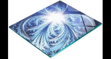 Decoratieve glazen snijplank met abstract bloemmotief, 60x52 cm