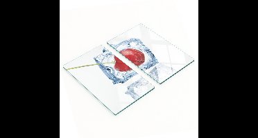 Decoratieve glazen snijplanken voor in de keuken met kersenijsmotief, 2x30x52 cm