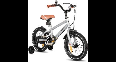STITCH Totem Jongensfiets - 20 Inch - Kinderfiets voor 7 tot 13 Jaar - Met Zijwieltjes - Zilver - Geschikt voor buitenactiviteiten in de lente