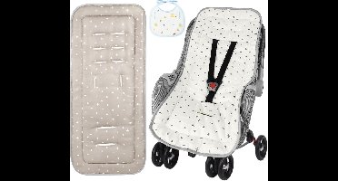 Omkeerbare Voering voor Kinderwagens - Ademend en Wasbaar Katoenen Stoelkussen