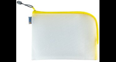 Universeel mesh-zakje A5 26x20cm geel