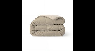 Zelesta Comfort Duo Dekbed zonder overtrek - Wasbaar Hoesloos dekbed - Met vaste overtrek - 2 in 1 - Taupe & Champagne - 200x200cm