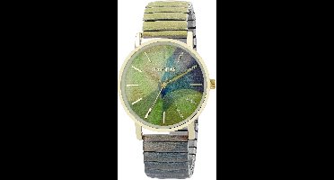 Raptor Herenhorloge siliconen JW20204 met echte leren band, 5ATM, basic, modern, zakelijk
