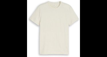 Tom Tailor Denim - Slim fit T-shirt van katoen - Maat L - greyish white
