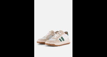 Shoesme Wit-Groene Sneaker - Sneakers Kinderen - Jongens - Beige Green - Suède - Maat 33
