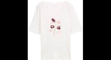 Tom Tailor - T-shirt met print - Maat S - off white