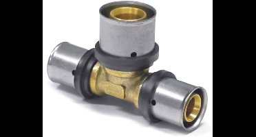 Persfitting T-stuk 32mm met verbrede midden voor waterleiding