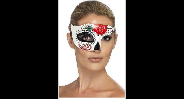 Smiffys Oogmasker Day of the dead - half masker - volwassenen - Dia de los muertos sugarskull Halloween