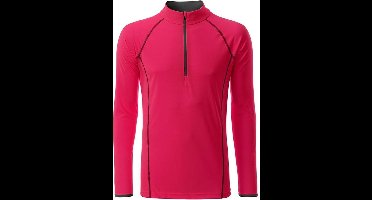 James and Nicholson Heren Sport Top met lange mouwen (Helder Roze/Titaan)
