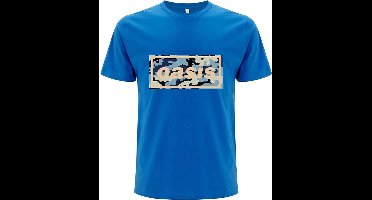Oasis - Camo Logo Heren T-shirt - M - Blauw