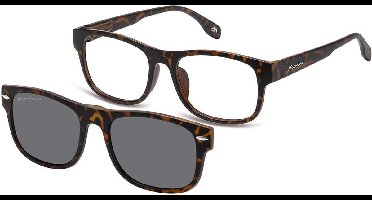 Montana Eyewear MRC1A leesbril met clip-on zonnebril +2.00 - Rechthoekig - Bruin Tortoise