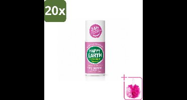20 x Happy Earth – Deodorant Roll-On – 100% Natuurlijk Lavender Ylang – 75 ml - Bulkverpakking - Natuurlijke deodorant - Douchemop - Frisse geur