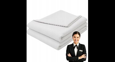 Hotel Laken 160x200 cm Wit Traditioneel Katoen Polyester